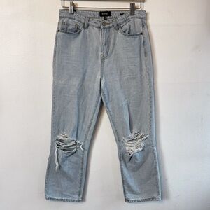 Buffalo Jeans High Rise Straight Cropped, Brooke Light Wash Jeans